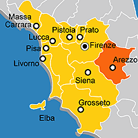Mappa B&B Provincia di Arezzo