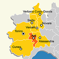 Mappa B&B Provincia di Asti