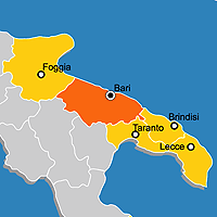 Mappa B&B Provincia di Bari