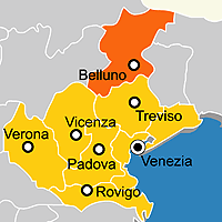 Mappa B&B Provincia di Belluno
