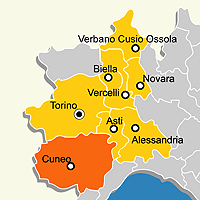 Mappa B&B Provincia di Cuneo