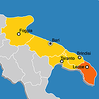 Mappa B&B Provincia di Lecce