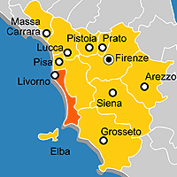 Mappa B&B Provincia di Livorno