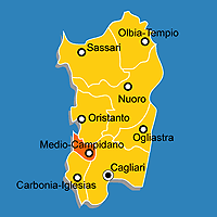 Mappa B&B Provincia di Medio Campidano