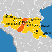 Mappa B&B Provincia di Modena