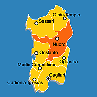 Mappa B&B Provincia di Nuoro