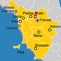 Mappa B&B Provincia di Prato