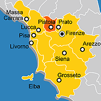 Mappa B&B Provincia di Pistoia
