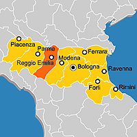 Mappa B&B Provincia di Reggio Emilia