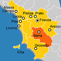Mappa B&B Provincia di Siena