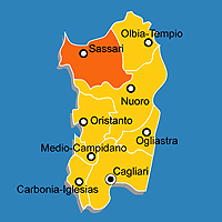 Mappa B&B Provincia di Sassari